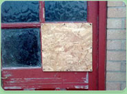 boarded up Stretford